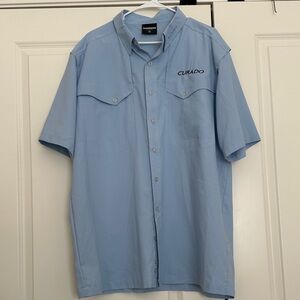 Shimano Light Blue Short-Sleeve Button-Down Shirt